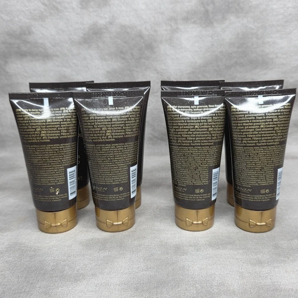 Lanza Healing Oil Lustrous Shampoo (4) & Conditioner (4) 1.7 fl oz Travel Size